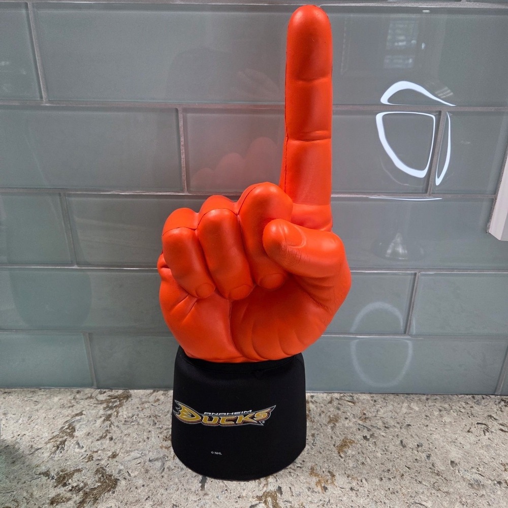 Anaheim Ducks NHL Orange Foam Finger #1 Hand Fan Gear Souvenir 20 Inch